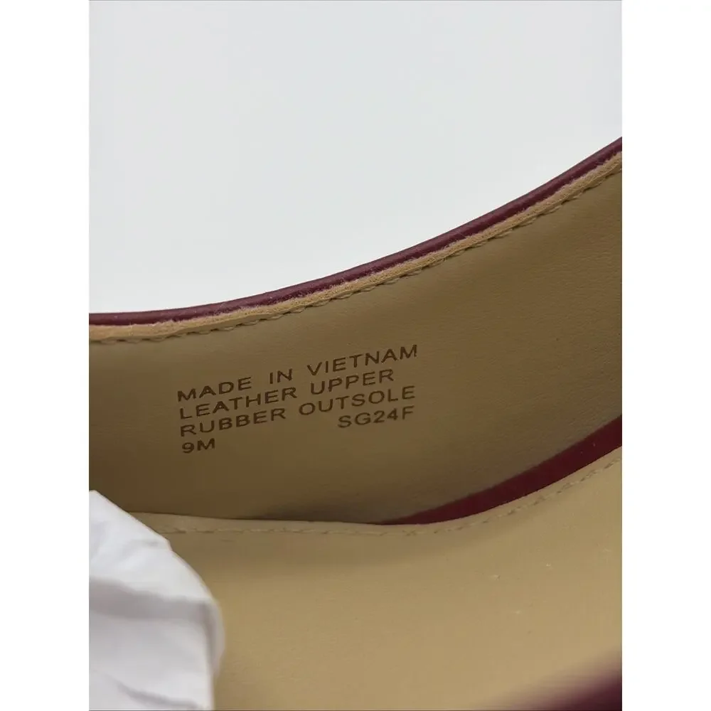 Michael Kors Women's Luna Mid Pump Leather Deep Red Size 9 M Excellent